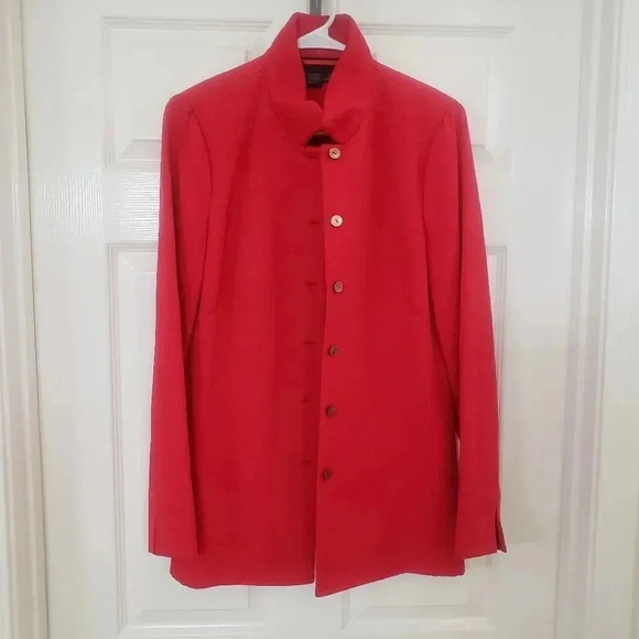 Nina McLemore Red Long Jacket - Picture 1 of 4
